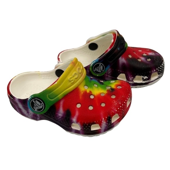 Crocs Tie Dye Slip On Shoes Size 4 C Toddler - Picture 1 of 7